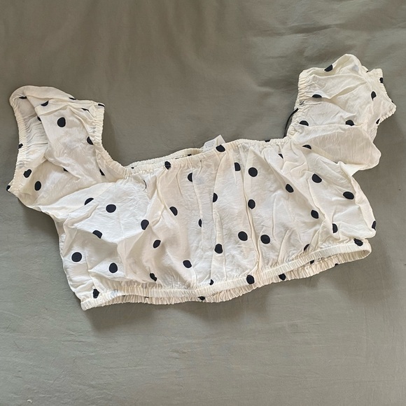 NWT H&M Off the Shoulder Polka Dot Crop Top - Picture 5 of 5